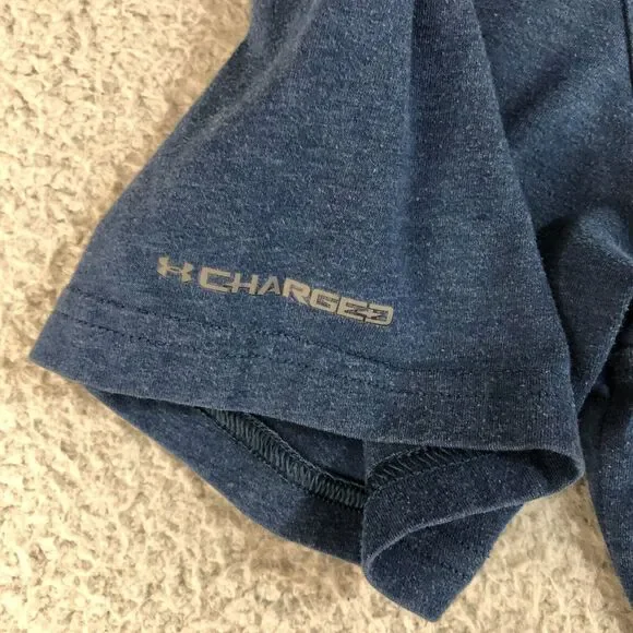 Under Armour Shirt Men Medium‎ Blue Charged Heatgear Graphic Skull Anchor Logo - Picture 8 of 11